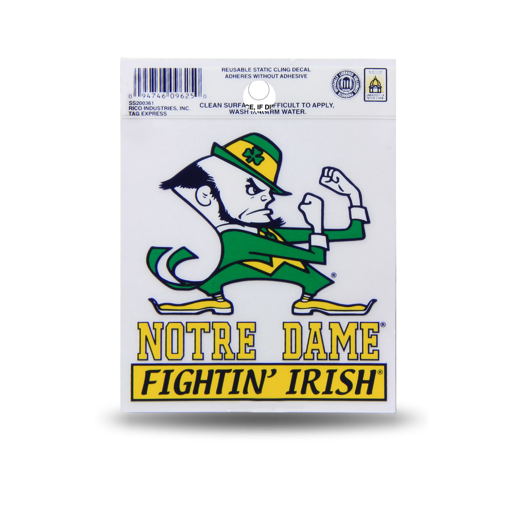 Rico NCAA Notre Dame Fighting Irish Logo Static Cling Auto Decal Car Sticker Small SS