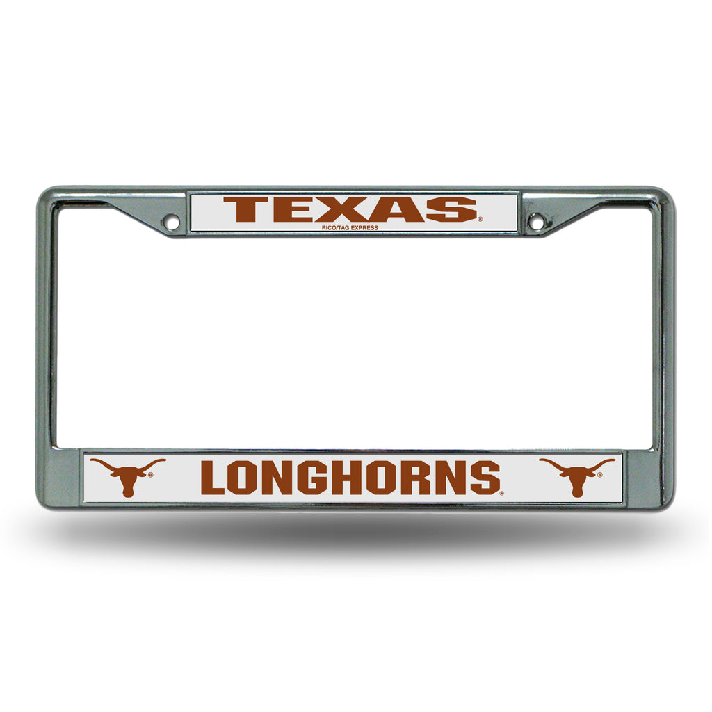 Rico NCAA Texas Longhorns Auto Tag Chrome Frame FC
