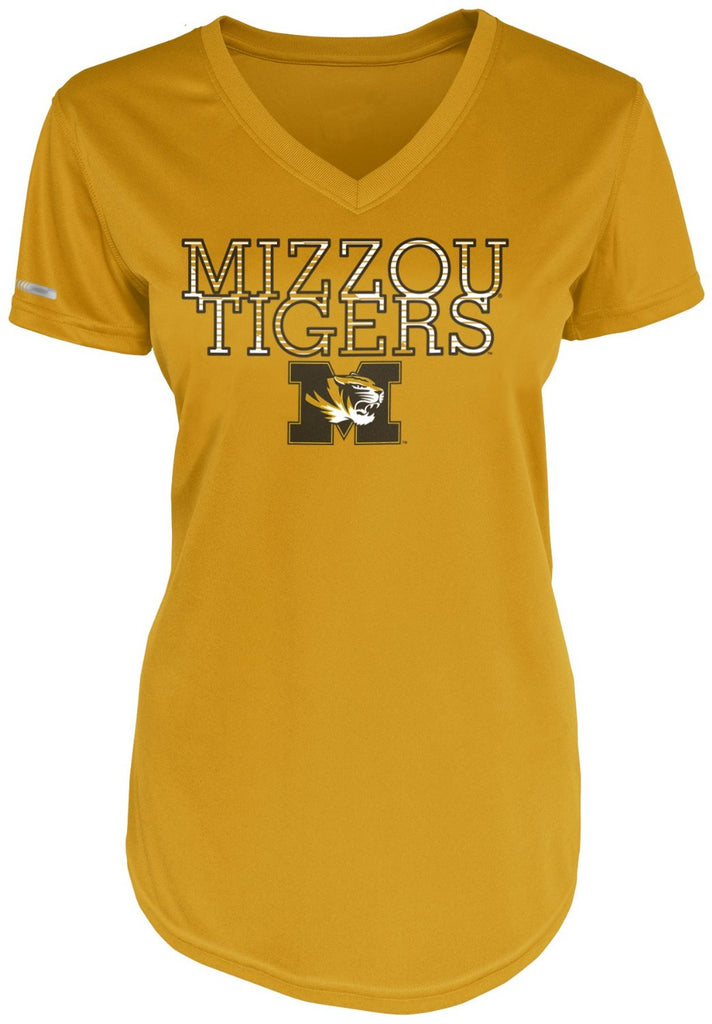 Majestic NCAA Women's Missouri Tigers Fusion Goal V-Neck T-Shirt