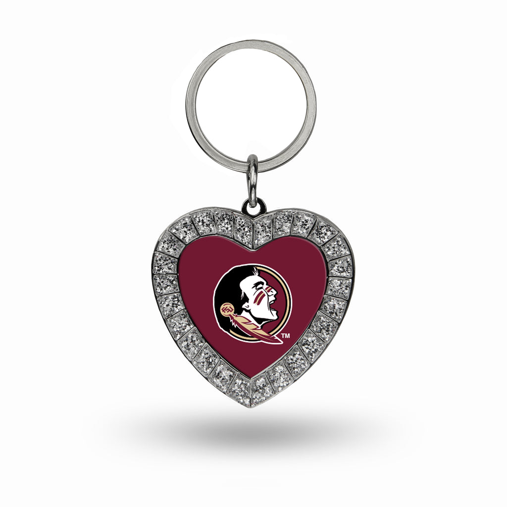 Rico NCAA Florida State Seminoles Rhinestone Heart Key Chain