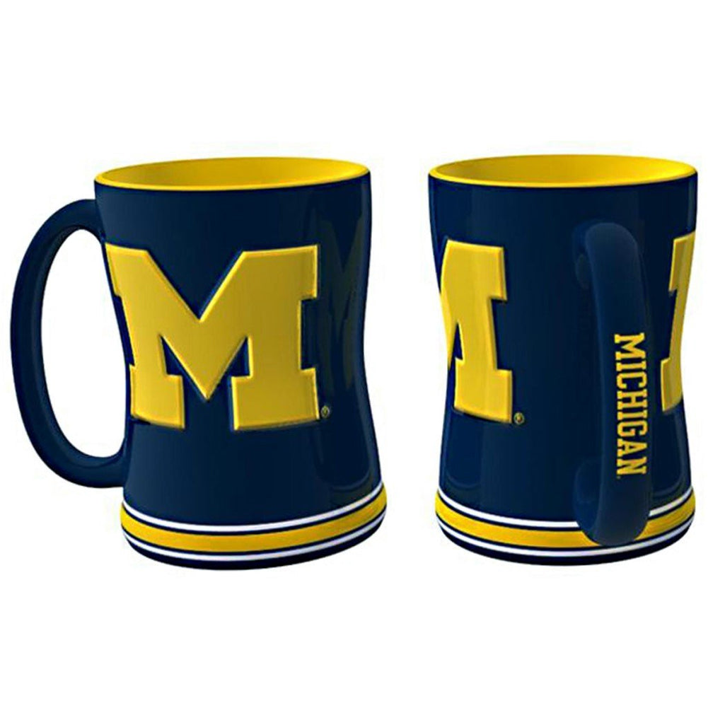 Boelter NCAA Michigan Wolverines Sculpted Relief Mug Team Color 14oz