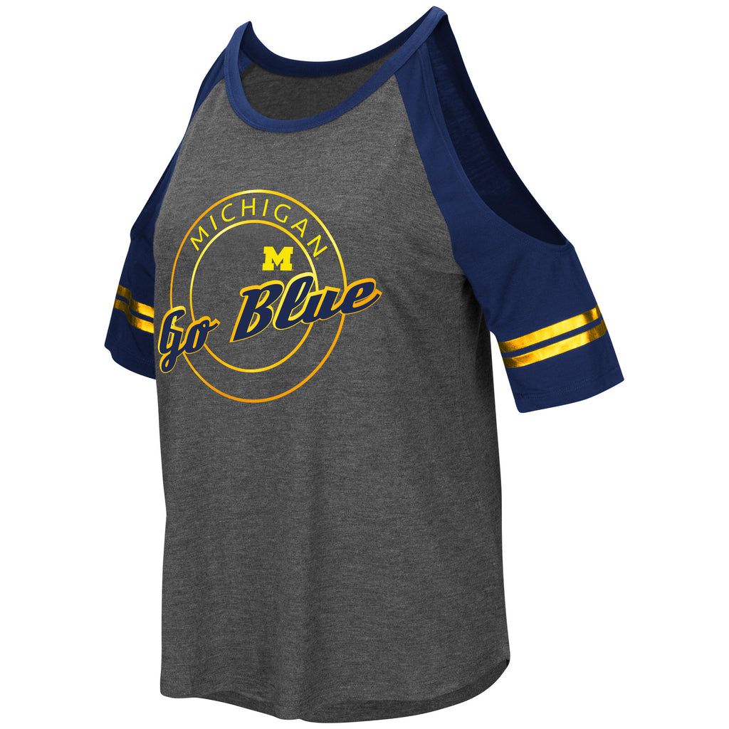 Colosseum NCAA Women's Michigan Wolverines Mae Cold Shoulder T-Shirt