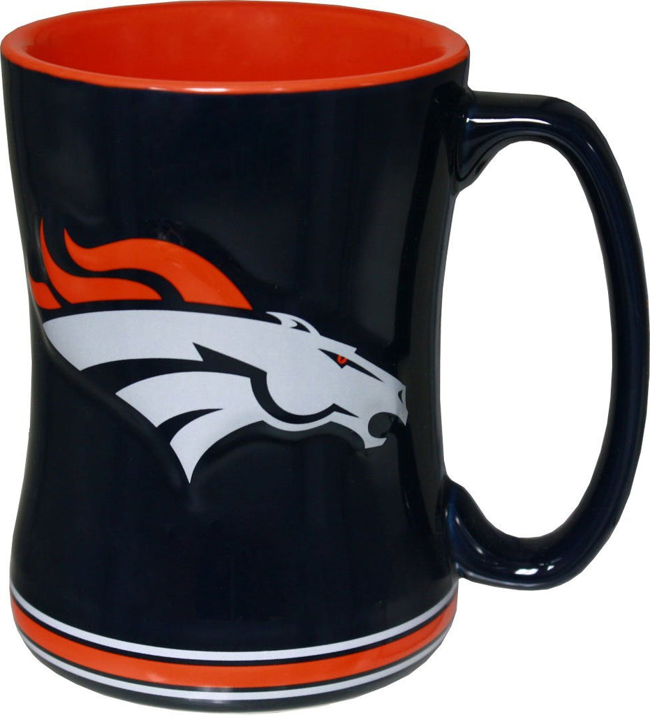 Boelter NFL Denver Broncos Sculpted Relief Mug Team Color 14oz