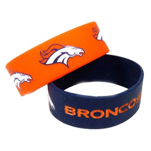 Aminco NFL Denver Broncos 2 Pack Wide Silicone Bracelets