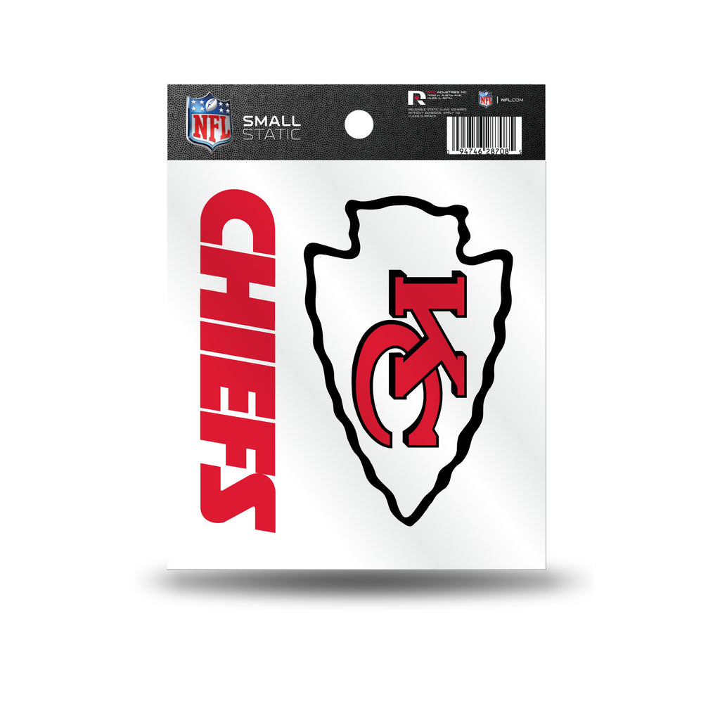 Rico NFL Kansas City Chiefs Logo Static Cling Auto Decal Car Sticker Small SS