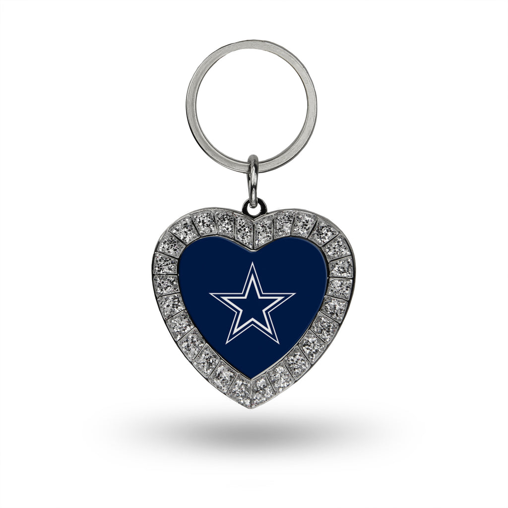 Rico NFL Dallas Cowboys Rhinestone Heart Key Chain
