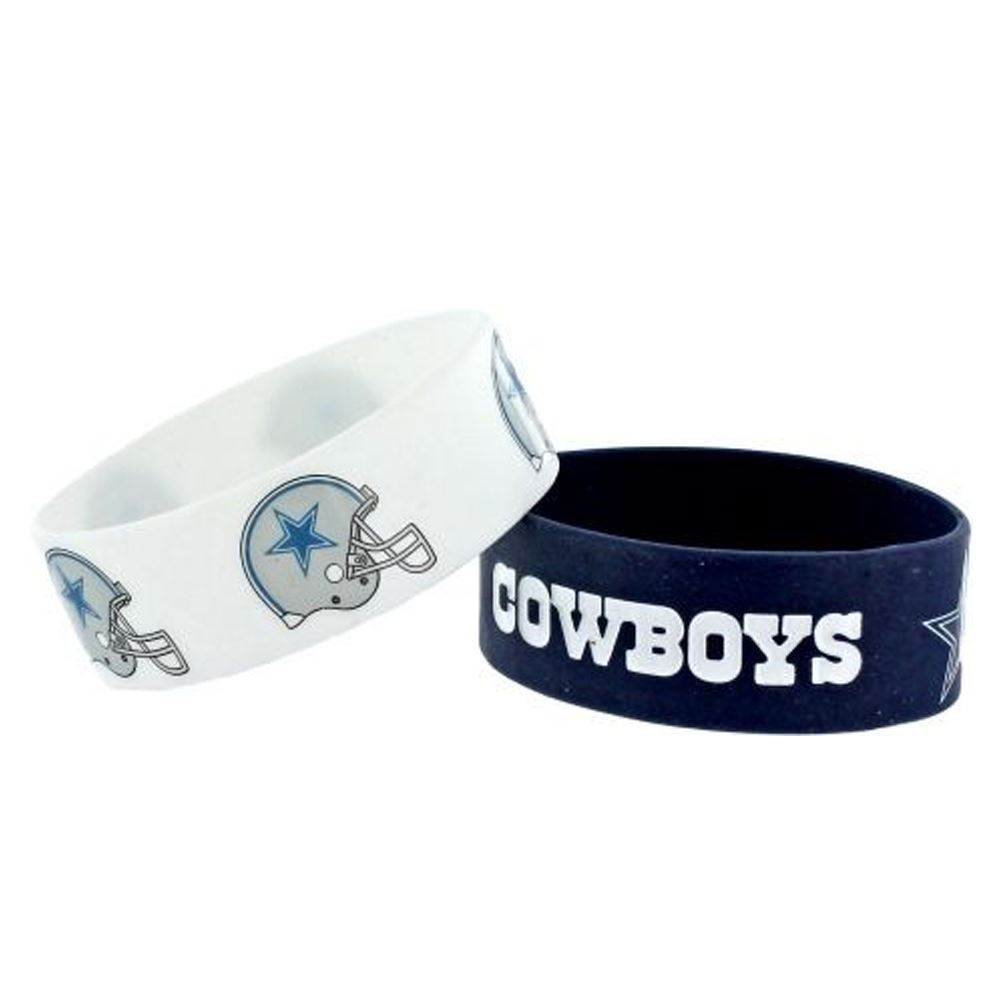 Aminco NFL Dallas Cowboys 2 Pack Wide Silicone Bracelets