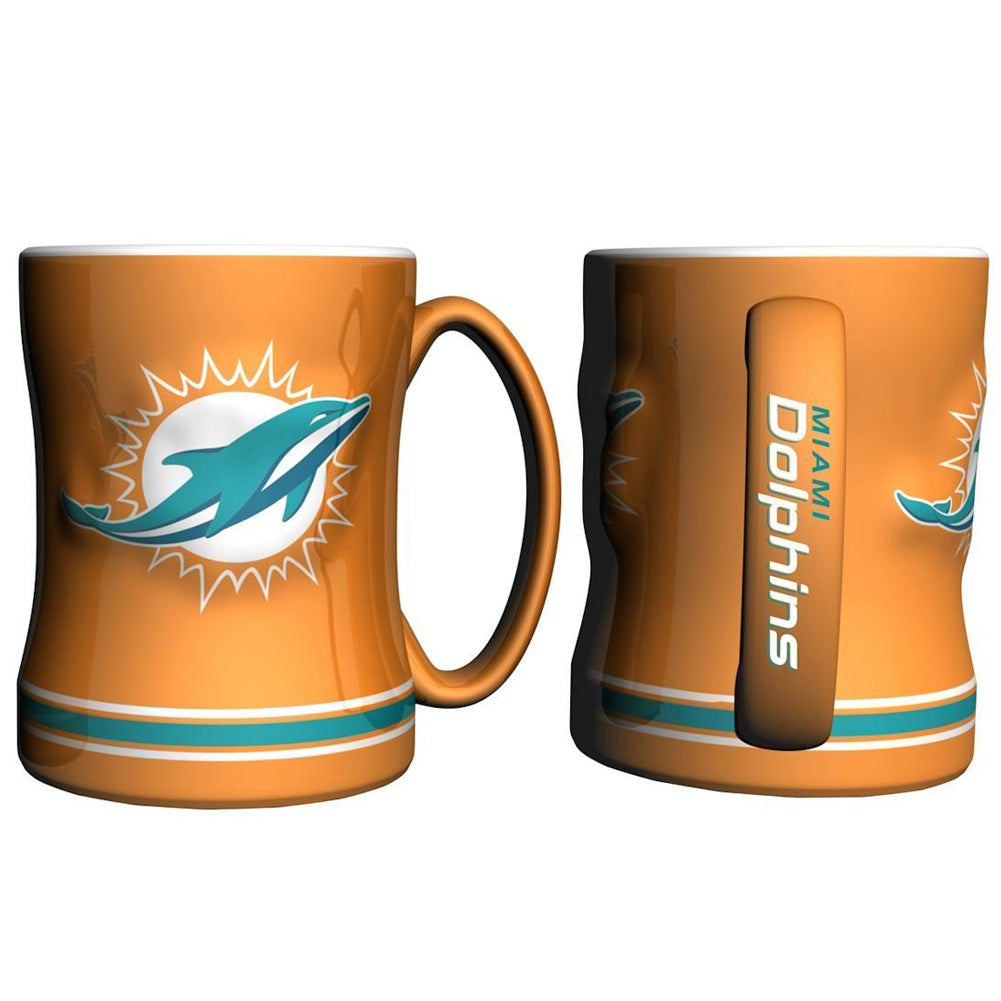 Boelter NFL Miami Dolphins Sculpted Relief Mug Team Color 14oz