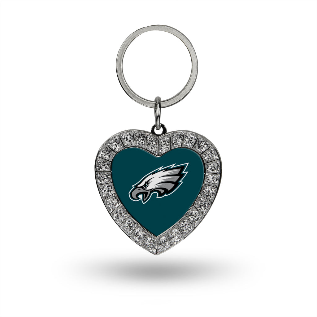 Rico NFL Philadelphia Eagles Rhinestone Heart Key Chain