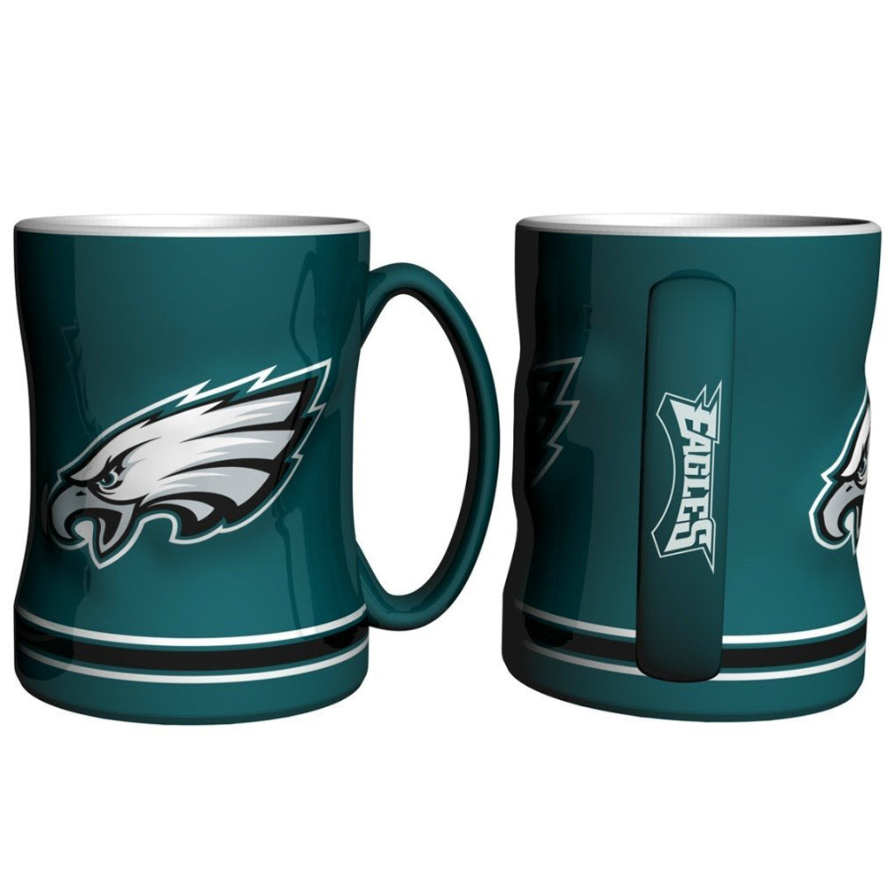 Boelter NFL Philadelphia Eagles Sculpted Relief Mug Team Color 14oz