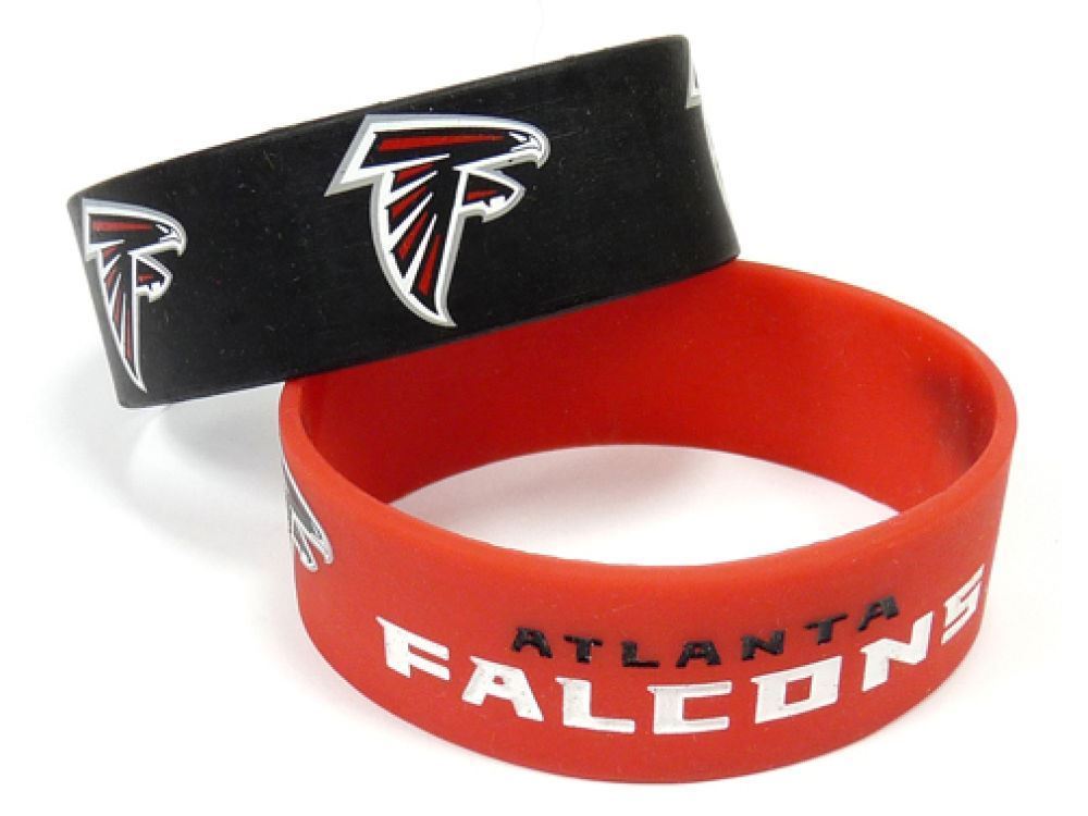 Aminco NFL Atlanta Falcons 2 Pack Wide Silicone Bracelets