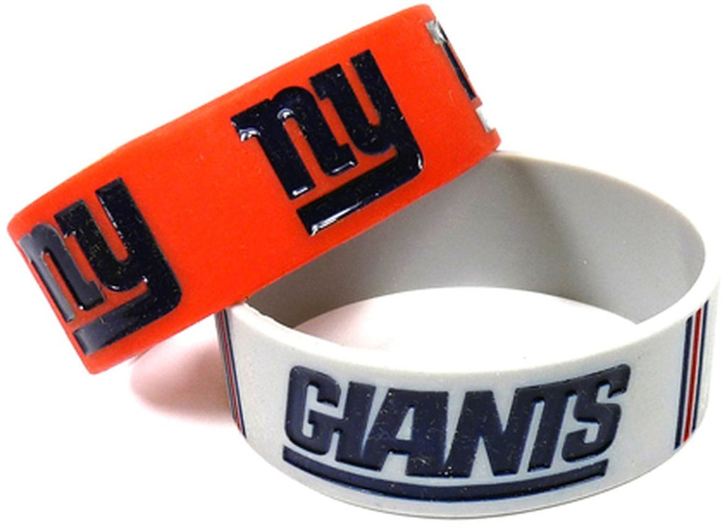Aminco NFL New York Giants 2 Pack Wide Silicone Bracelets