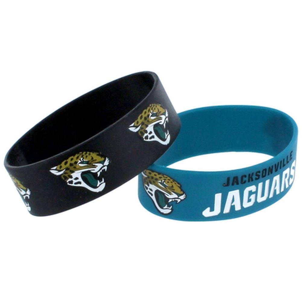 Aminco NFL Jacksonville Jaguars 2 Pack Wide Silicone Bracelets