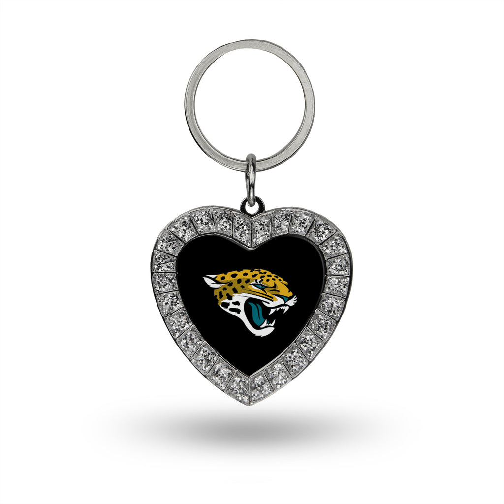 Rico NFL Jacksonville Jaguars Rhinestone Heart Key Chain