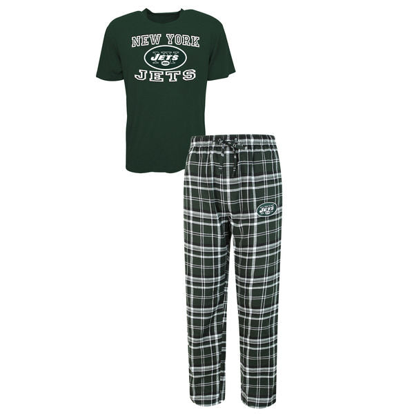 Concepts Sport NFL Men's New York Jets Tiebreaker Pajamas Shirt & Pants Sleepwear Set
