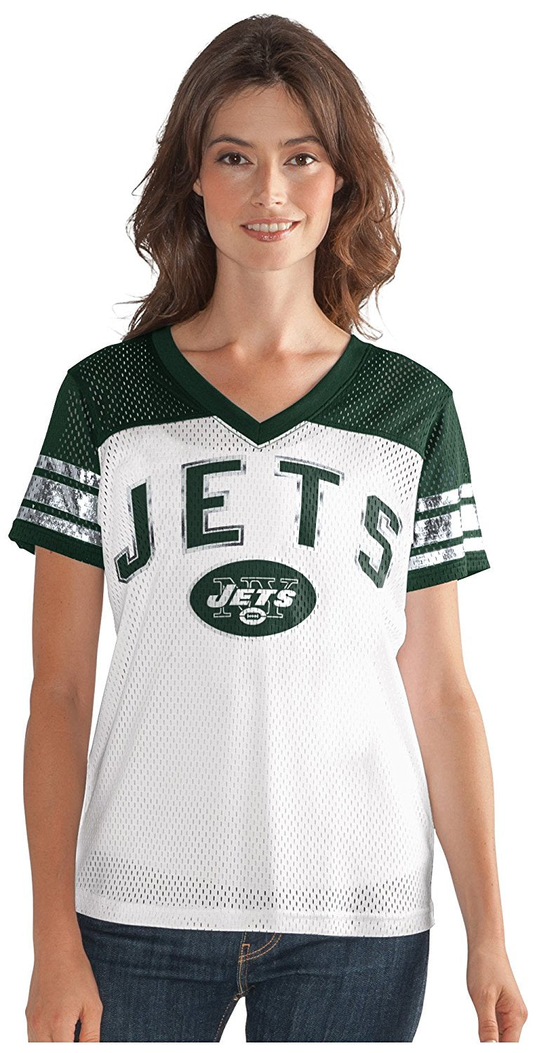 G-III NFL Women's New York Jets All American V-Neck Mesh T-Shirt Small