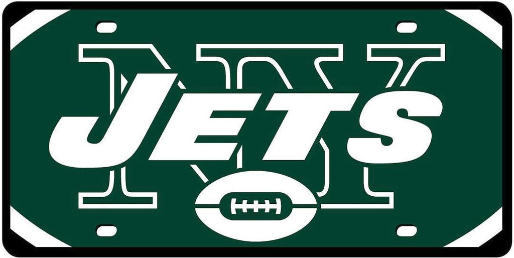 Stockdale NFL New York Jets Mega Logo Deluxe Laser Cut Auto License Plate Tag