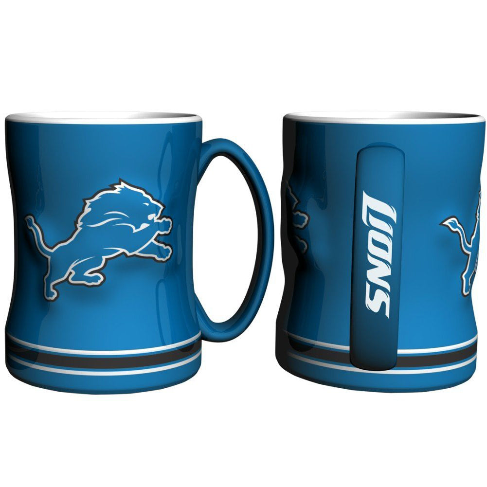 Boelter NFL Detroit Lions Sculpted Relief Mug Team Color 14oz