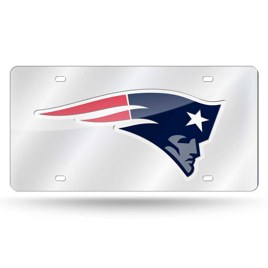 Rico NFL New England Patriots Laser Cut Mirror Auto Tag Car License Plate LZS