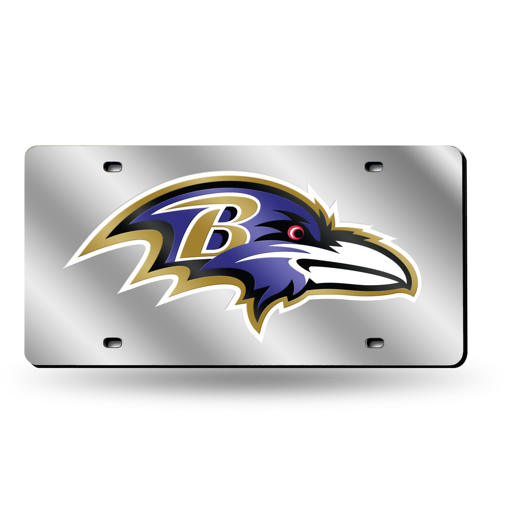 Rico NFL New Baltimore Ravens Laser Cut Mirror Auto Tag Car License Plate LZS