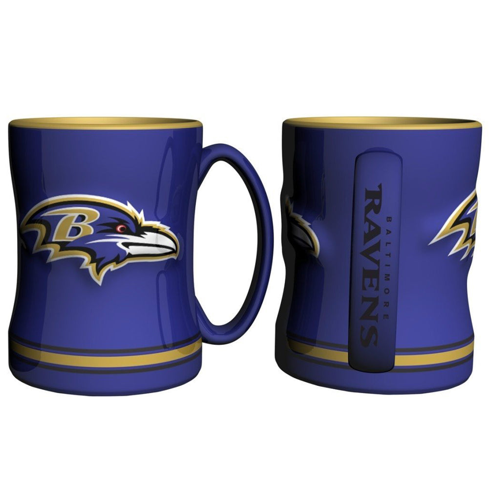 Boelter NFL Baltimore Ravens Sculpted Relief Mug Team Color 14oz