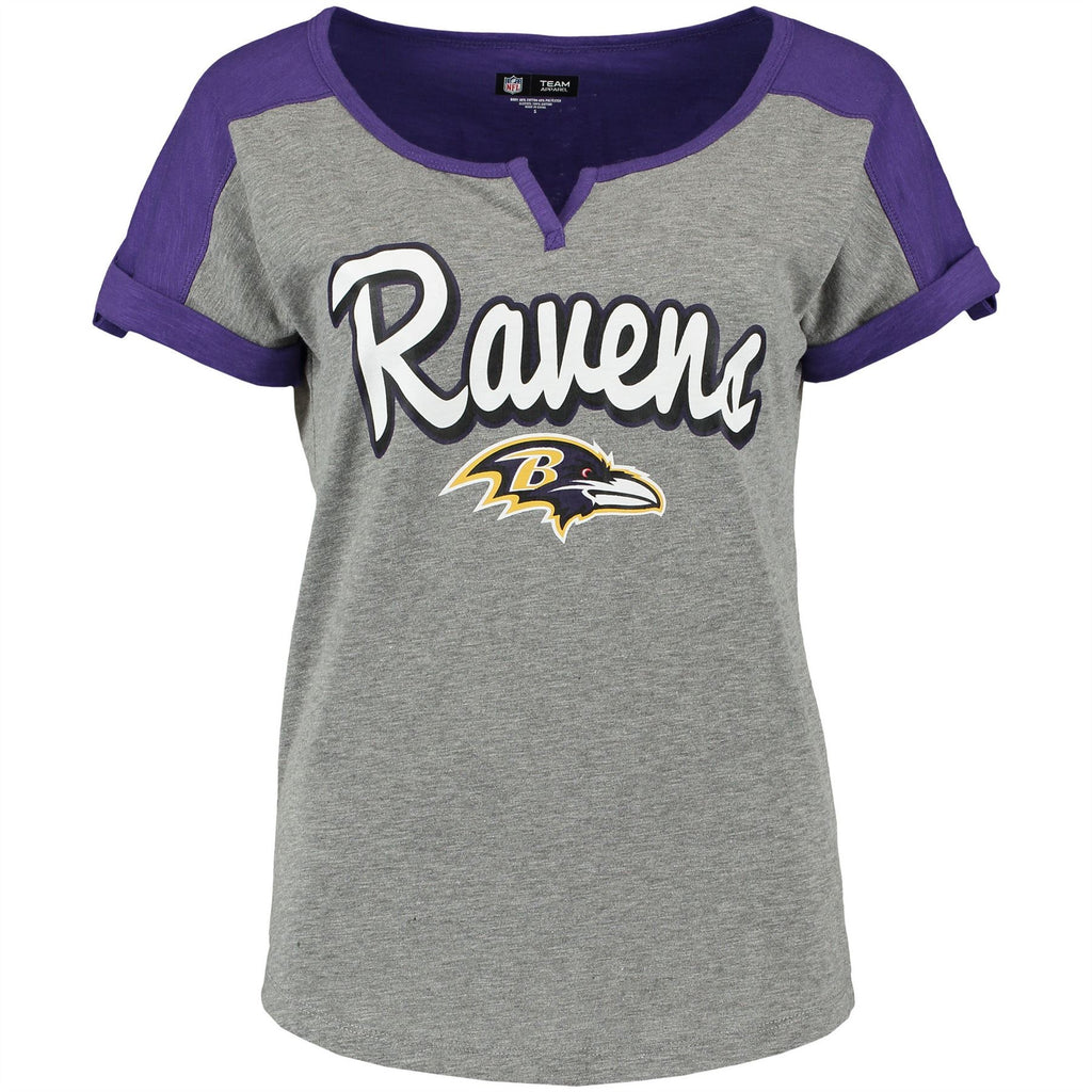 5th & Ocean NFL Women's Baltimore Ravens Slub V-Notch Scoop T-Shirt