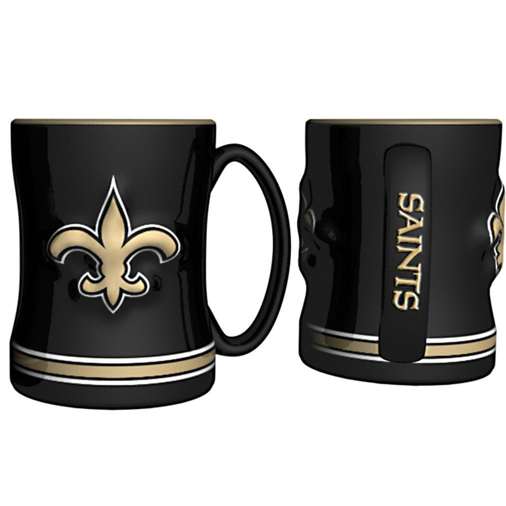 Boelter NFL New Orleans Saints Sculpted Relief Mug Team Color 14oz