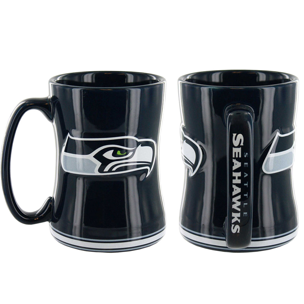 Boelter NFL Seattle Seahawks Sculpted Relief Mug Team Color 14oz