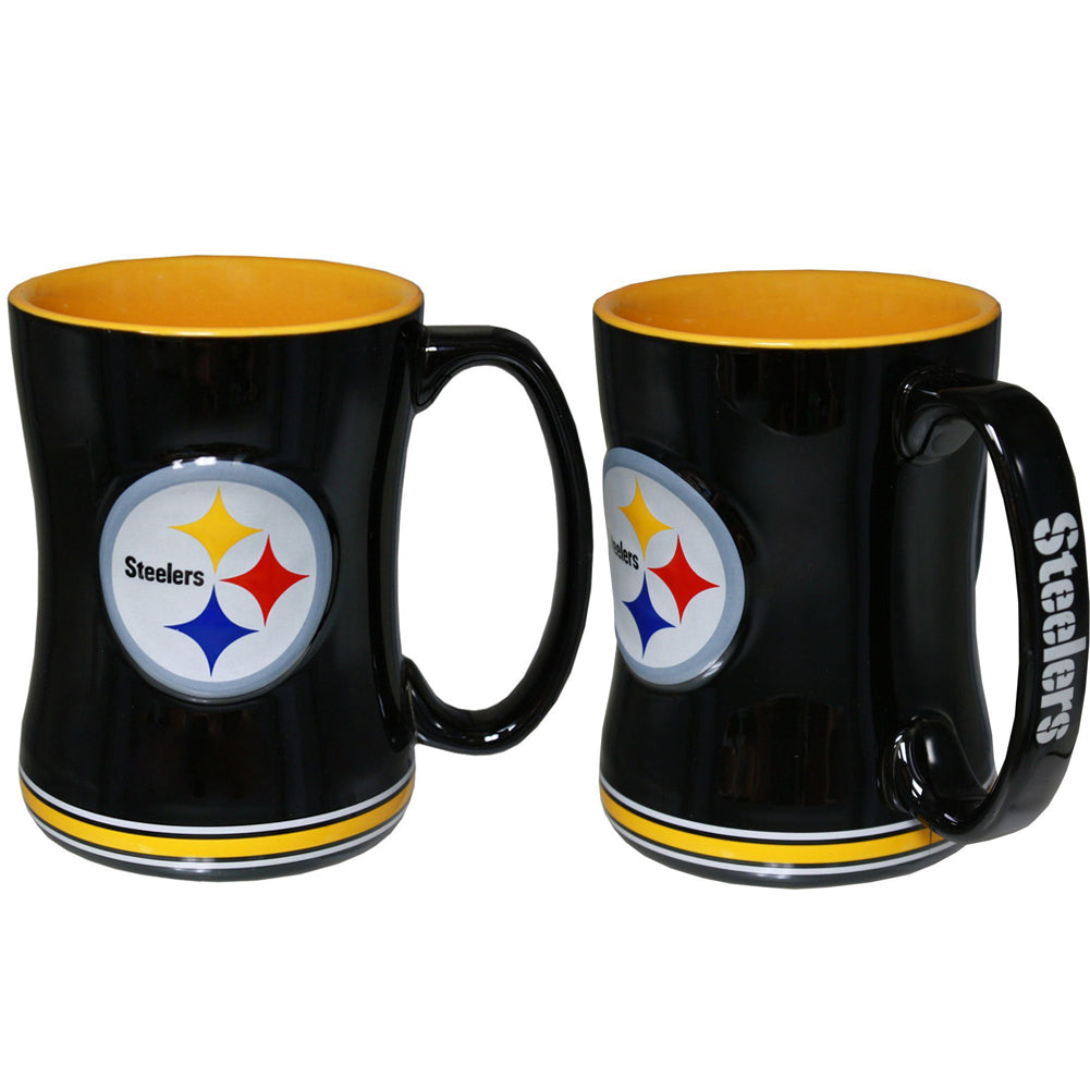 Boelter NFL Pittsburgh Steelers Sculpted Relief Mug Team Color 14oz