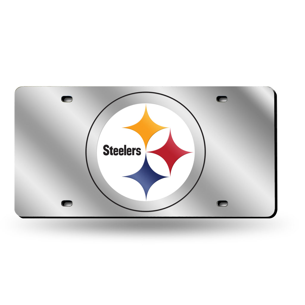 Rico NFL Pittsburgh Steelers Laser Cut Mirror Auto Tag Car License Plate LZS