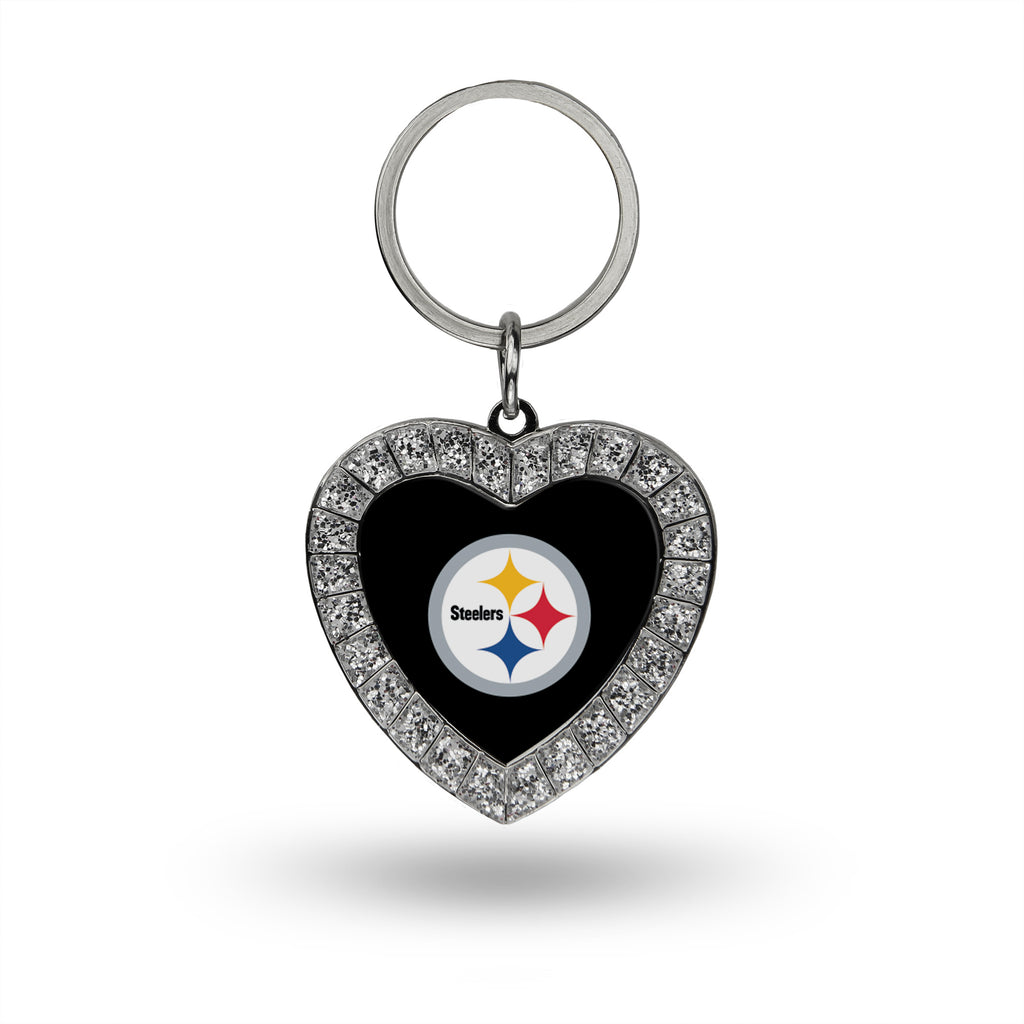 Rico NFL Pittsburgh Steelers Rhinestone Heart Key Chain