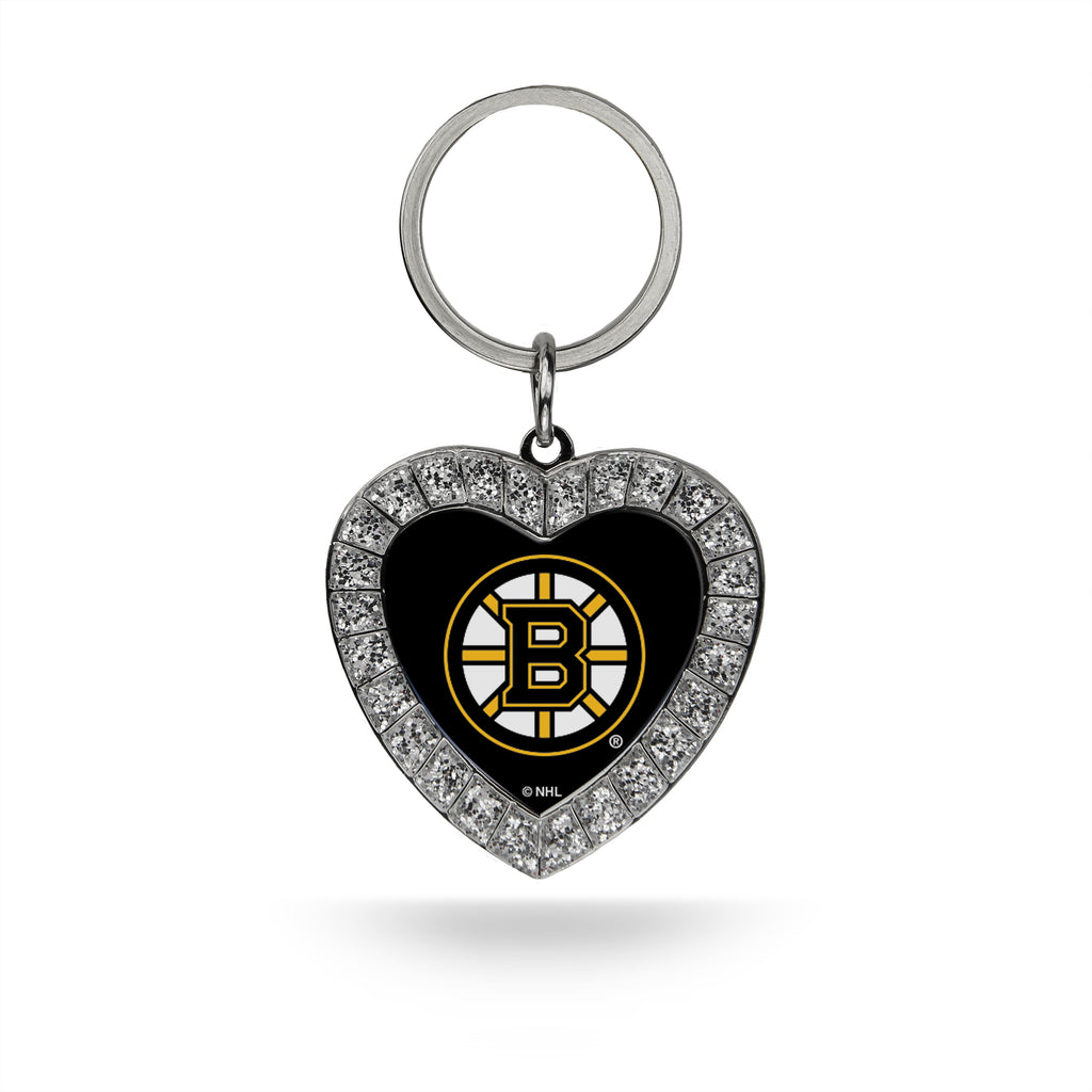 Rico NHL Boston Bruins Rhinestone Heart Key Chain