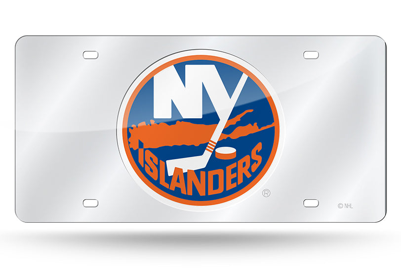 Rico NHL New York Islanders Laser Cut Mirror Auto Tag Car License Plate LZS