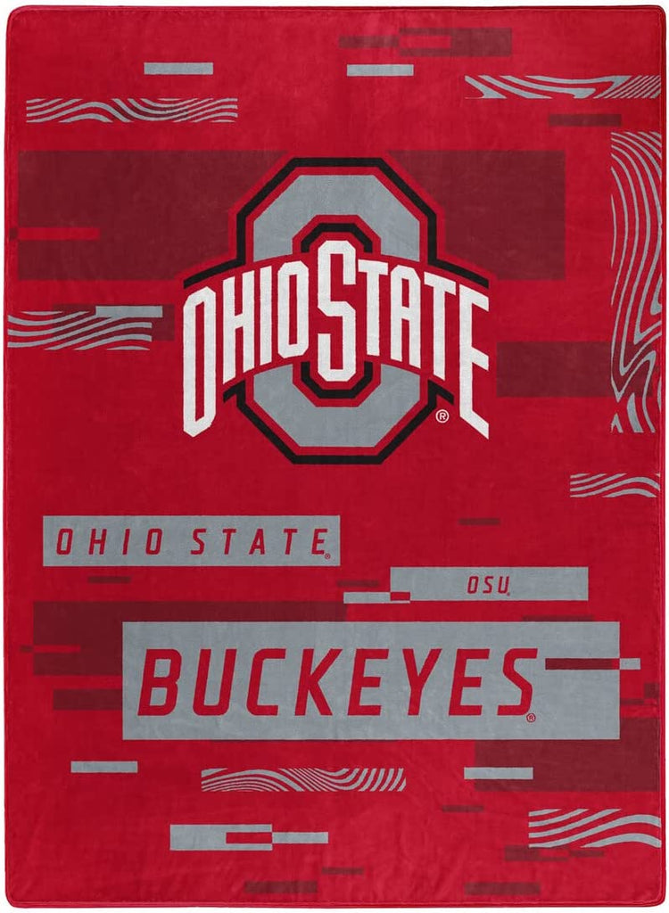 The Northwest Company NCAA Ohio State Buckeyes Digitize Design Royal Plush Raschel Blanket