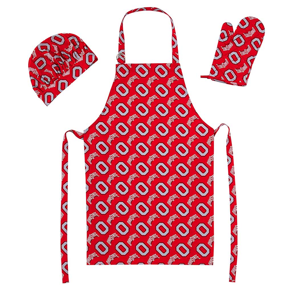 Northwest NCAA Ohio State Buckeyes 3-Piece Apron, Oven Mitt and Chef Hat Set