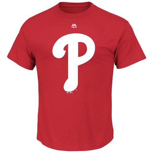 Majestic MLB Men's Philadelphia Phillies Official Logo T-Shirt