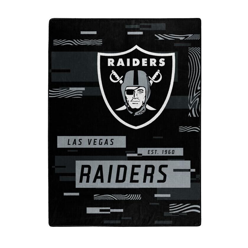 The Northwest Company NFL Las Vegas Raiders Digitize Design Royal Plush Raschel Blanket