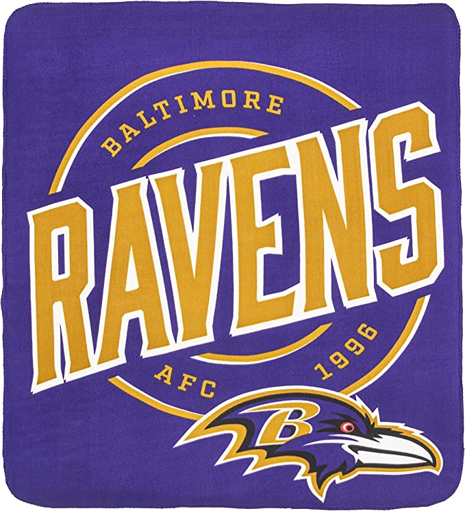 The Northwest Company NFL Baltimore Ravens Campaign Design Fleece Throw Blanket