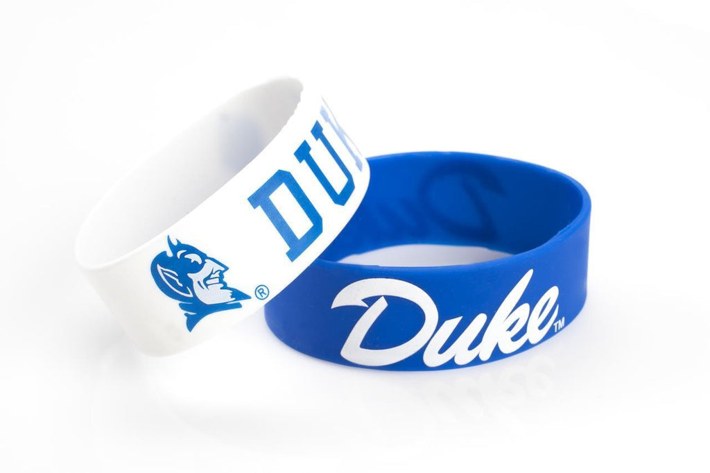 Aminco NCAA Duke Blue Devils 2 Pack Wide Silicone Bracelets