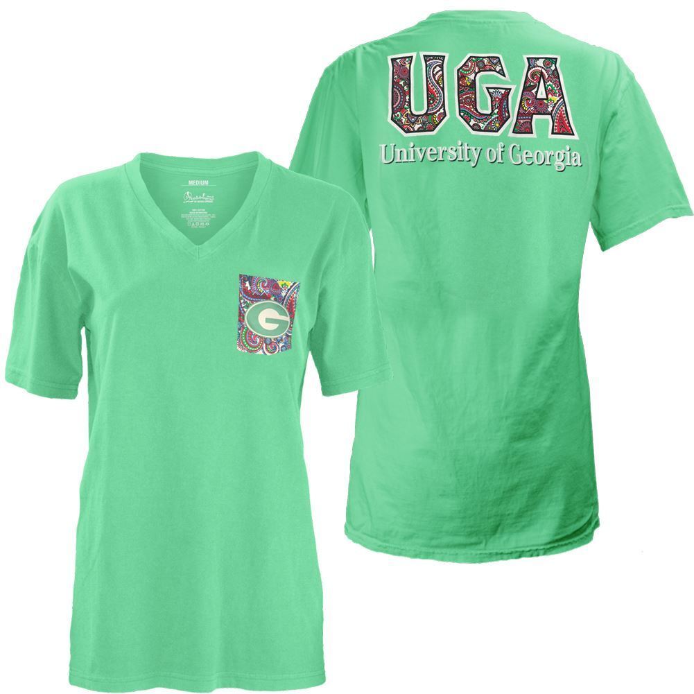 Pressbox NCAA Women's Georgia Bulldogs Buffy V-Neck T-Shirt Small