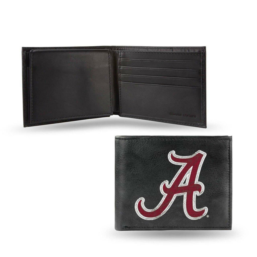 Rico NCAA Alabama Crimson Tide Embroidered Billfold Genuine Leather Wallet