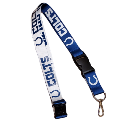 Aminco NFL Indianapolis Colts Reversible Lanyard Keychain Badge Holder With Safety Clip