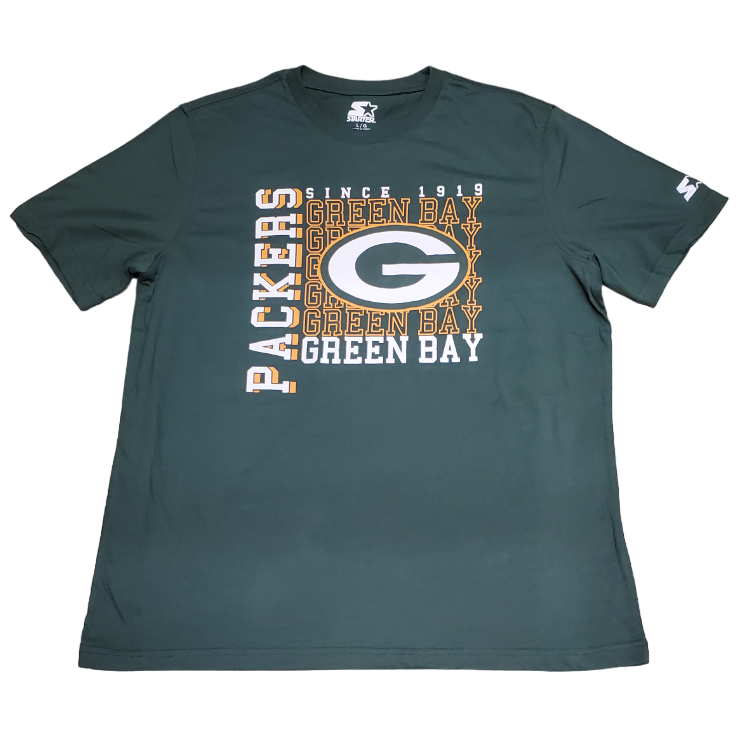 Starter NFL Men's Green Bay Packers Established Stack T-Shirt