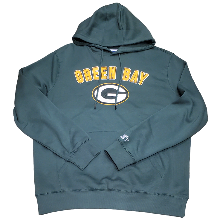 Starter NFL Men's Green Bay Packers Arch Name Fleece Pullover Hoodie
