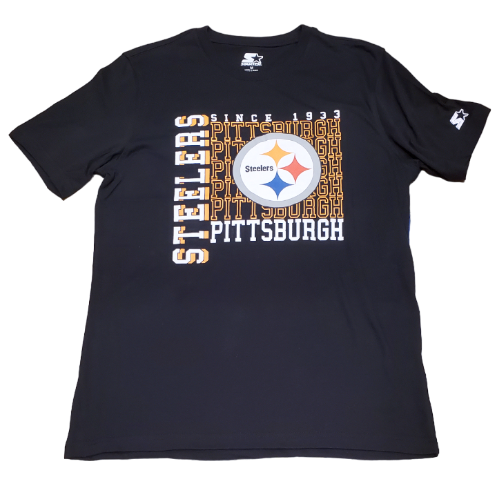 Starter NFL Men's Pittsburgh Steelers Established Stack T-Shirt