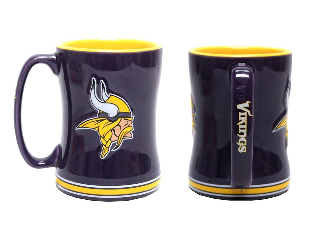 Boelter NFL Minnesota Vikings Sculpted Relief Mug Team Color 14oz