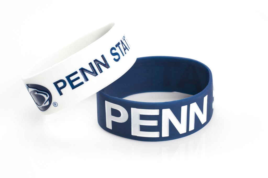 Aminco NCAA Penn State Nittany Lions 2 Pack Wide Silicone Bracelets