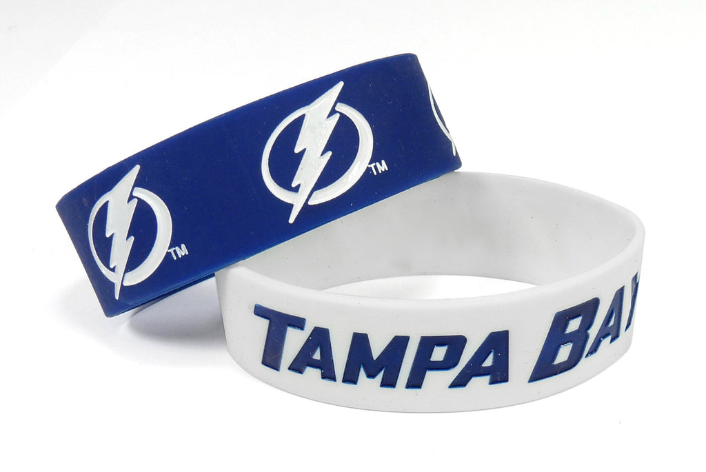 Aminco NHL Tampa Bay Lightning 2 Pack Wide Silicone Bracelets