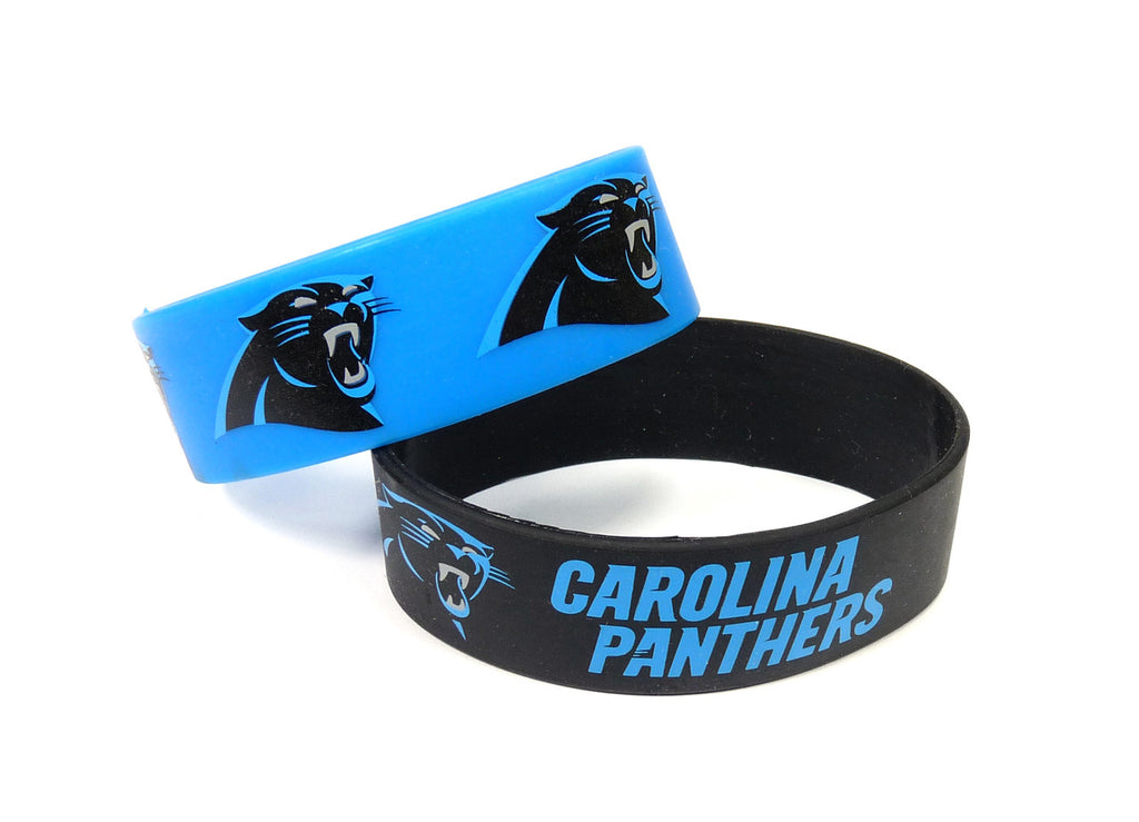 Aminco NFL Carolina Panthers 2 Pack Wide Silicone Bracelets