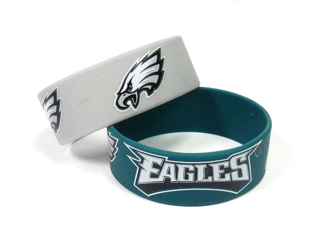 Aminco NFL Philadelphia Eagles 2 Pack Wide Silicone Bracelets